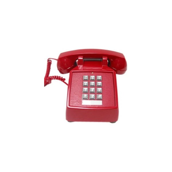Cortelco 250047VBA20MD Standard Phone - Red - 1 x Phone Line - Hearing Aid Compatible 2500-MD-RD - main