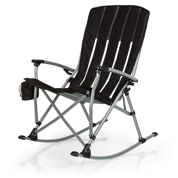 Picnic Time Family Of Brands Outdoor Rocking Camp Chair, Black 805-01-175-000-0 - main