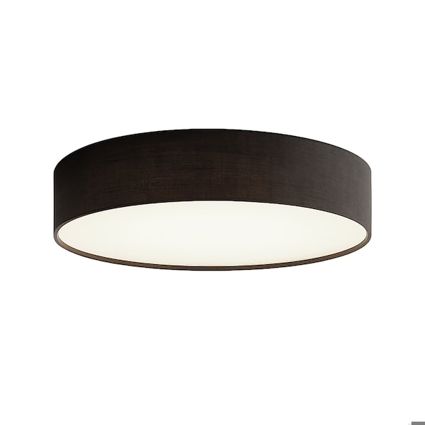 Afx Ashland LED Flush Mount - 16in Dia. - Black Linen ALDF16LAJUDBK - main