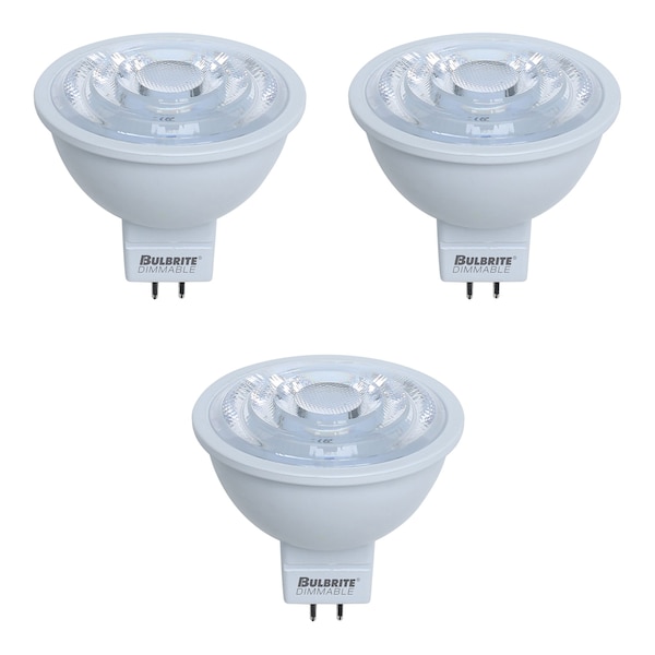 Bulbrite 75-Watt Equivalent Dimmable Flood MR16 Bi-Pin GU5.3 LED Light Bulb, 3000K, 3PK 862680 - main