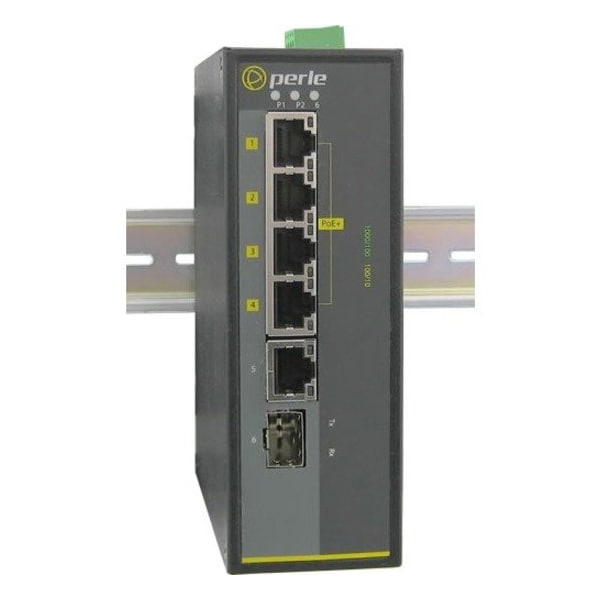 Perle Systems IDS-105GPP-SFP 5PORT 1000BT 4POE 1PORT SFP DIN RAIL SW 07011680 - main