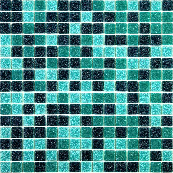 Apollo Tile Mingles 12 in. x 12 in. Glossy Persian Green Glass Mosaic Wall and Floor Tile 20 sqft/case, 20PK MIX2088GN449A - main