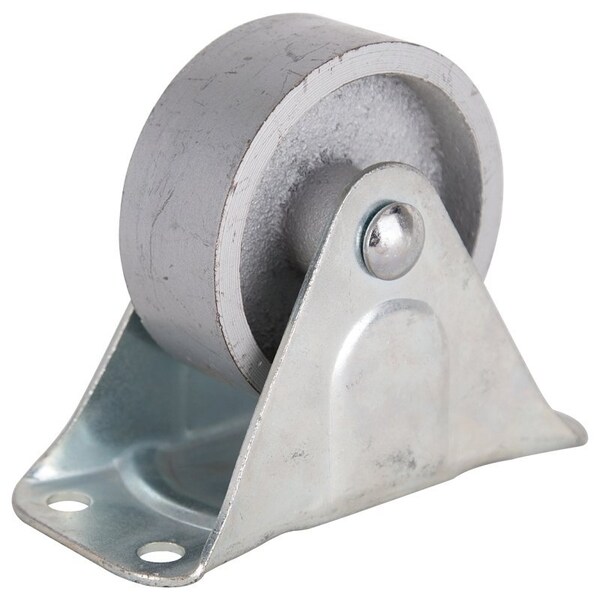 Prosource Rigid Caster, 3 in Dia Wheel, 1-1/4 in W Wheel, Steel Wheel, Gray, 250 lb, Steel Housing Material JC-S03 - main