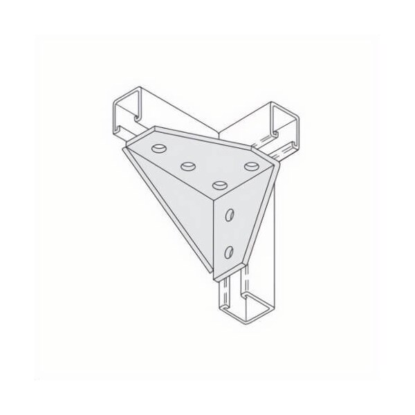 Phd 90 degrees Gusseted Corner Connector, 6 Holes, 5-3/8 in L x 3-3/4 in W, Carbon Steel S5210 EG - main