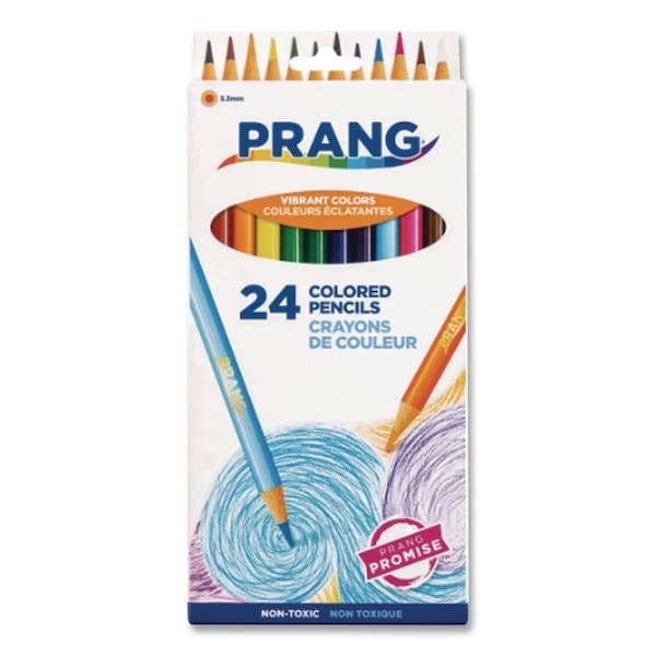 Prang Colored Pencil Sets, 3.3 mm, 2B (#1), Assorted Lead/Barrel Color, PK24 22240 - main