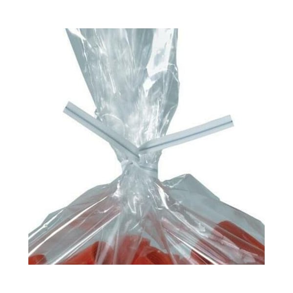 Box Packaging Plastic Twist Ties, 6"L x 5/32"W, White, 2000/Pack PLT6W - main
