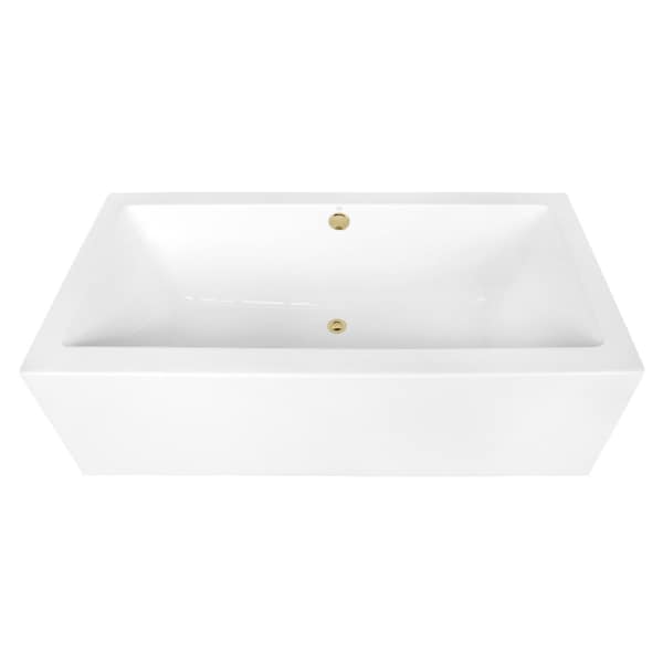 Kingston Brass 67-Inch Acrylic Rectangular Double Ended Freestanding Tub with Overflow/Drain Assembly VTDE673321M2 - main
