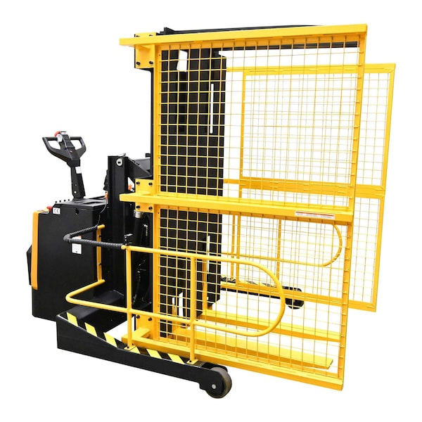 Vestil Steel Portable Pallet Inverter With Cage 32-76 IN. Fork Opening 3,000 Lb. Cap, Yellow/Black PI-P-SL-3276-PRSR - main