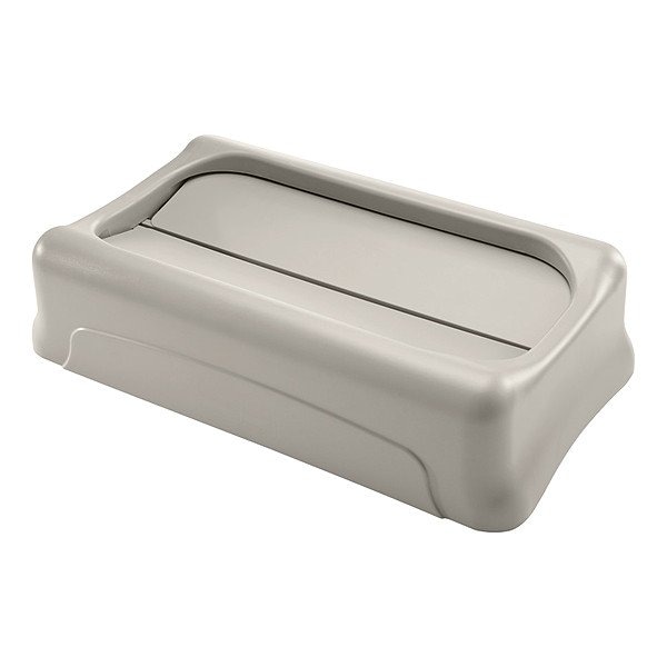 Rubbermaid Commercial Slim Jim(R) 23 gal Trash Can Lid, Swing Beige, Resin, 1 Openings 11 1/4 in W/Dia FG267360BEIG - main
