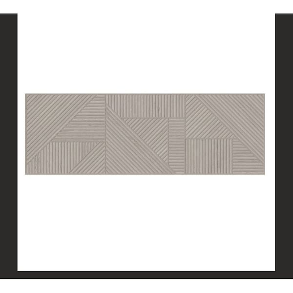 Andova Tiles SAMPLE-Mettria Karve Grey 13in x 39in Subway Geometric Textured Wood-Look Matte Ceramic Wall Tile SAM-ANDMET525 - main