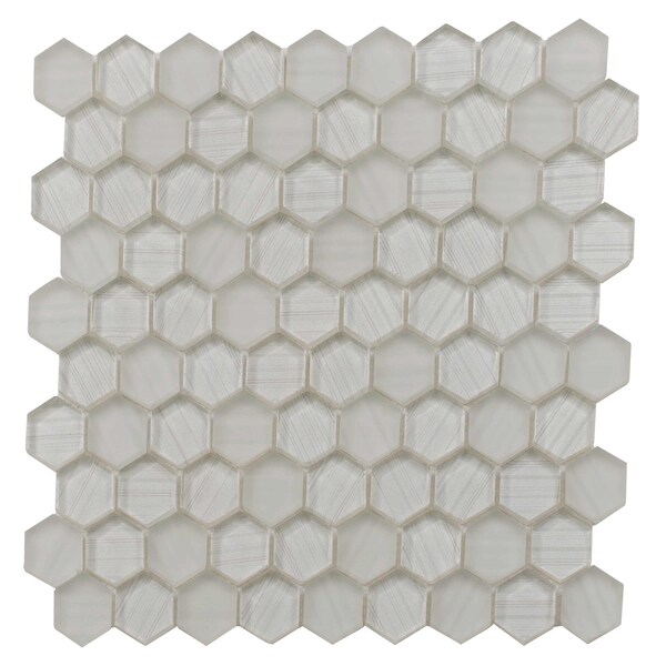 Apollo Tile White 11.6 in x 12 in Glass Glossy, Matte Floor and Wall Mosaic Tile 4.83 sqft/case, 5PK APLICL8801A - main
