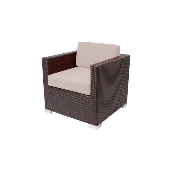 Bfm Seating Aruba Wicker Arm Chair with Sunbrella Cushions PH5102JV-57012 - main