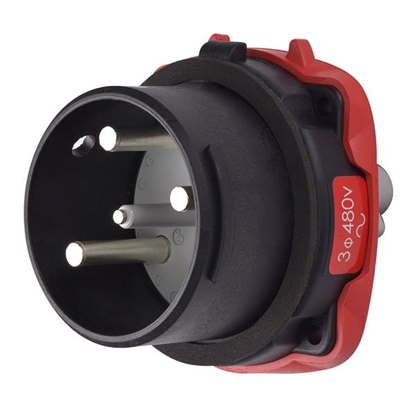 Meltric DS100C HAZ INLET POLY BLACK SIZE 4 TYPE 4X 3P+G 100 A 480 VAC 60 Hz NO AUX 35-68243-C-K04-HAZ - main