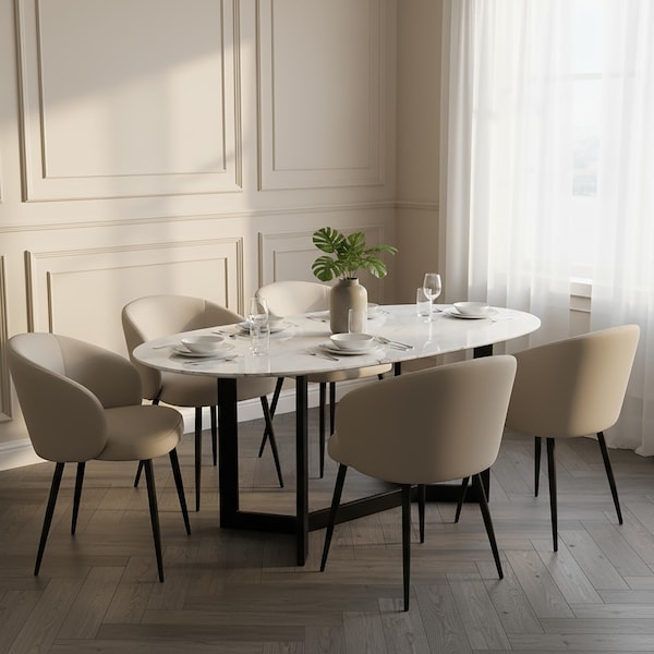 Manhattan Comfort Looma Metal Vegan Leather Side Chair in Stone Gray - Set of 2 DC1530-1 - main