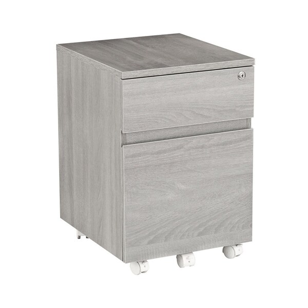 Homeroots 16" Gray Wood Drawer Filing Cabinet 723074 - main