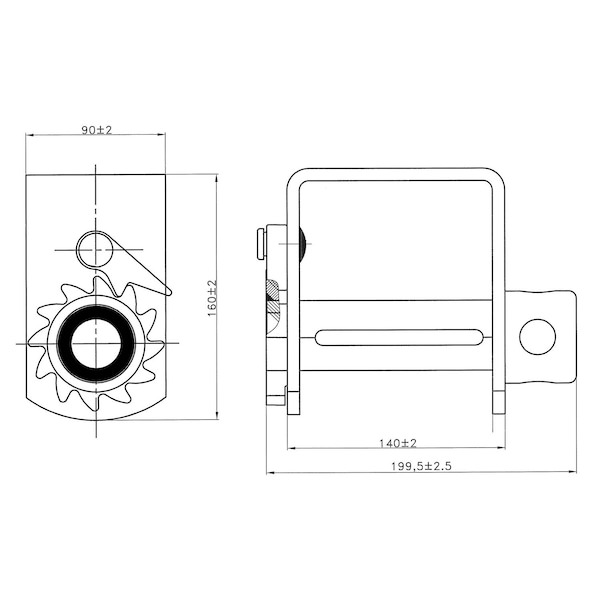 Doleco Winch Storable Weld-On, 5,500 lbs WLL 28100016 - main