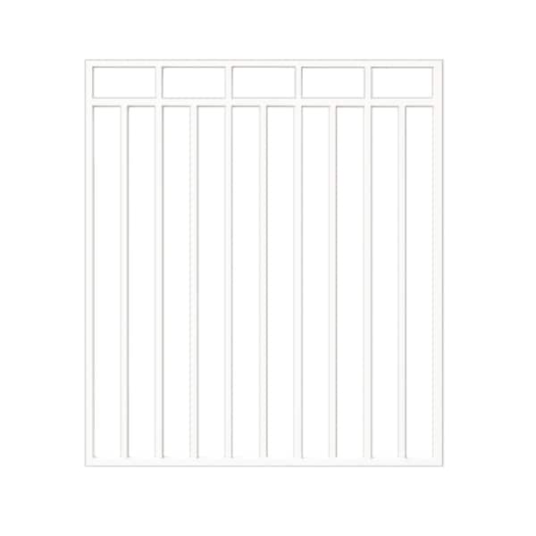 Nuvo Iron 45-in W x 46-in H Glossy Wht Benitoite Gate 48-in W Opening Self Close Hardware W/Dbl Side Handle IBG04546GW - main