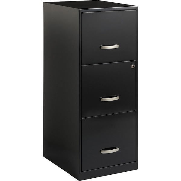 Space Solutions 3 Drawer Vertical File Cabinet, Black, Letter 18573 - main
