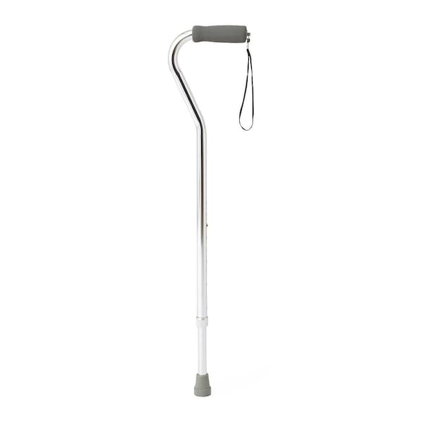 Medline Aluminum Fashion Cane with Offset Handle, Chrome MDS86420CHRH1 - main