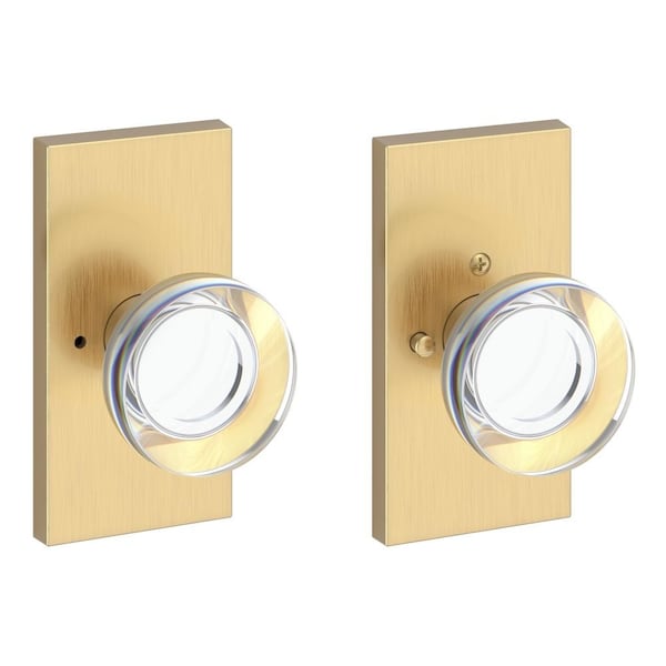 Baldwin Privacy Contemporary Crystal Knob and Contemporary 5in Rose with 6AL Latch and Dual Strike PVCCYCFR044 - main