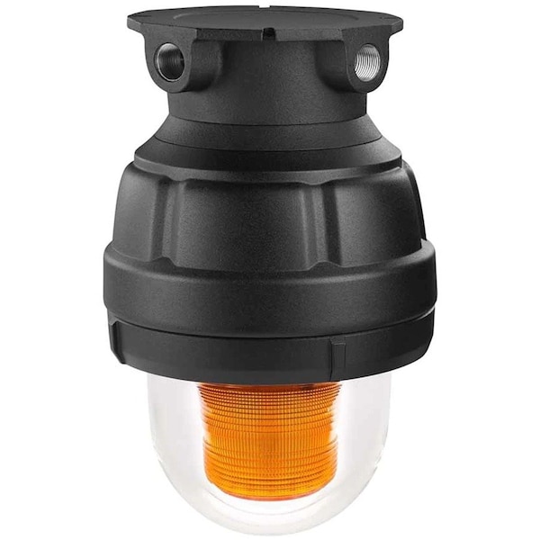 Federal Signal Warning Light, Amber, Strobe Tube, 120V AC, 80 FPM, 8 13/16 in Dia., Ceiling, Pendant, Wall 27XST-120A-MOD - main