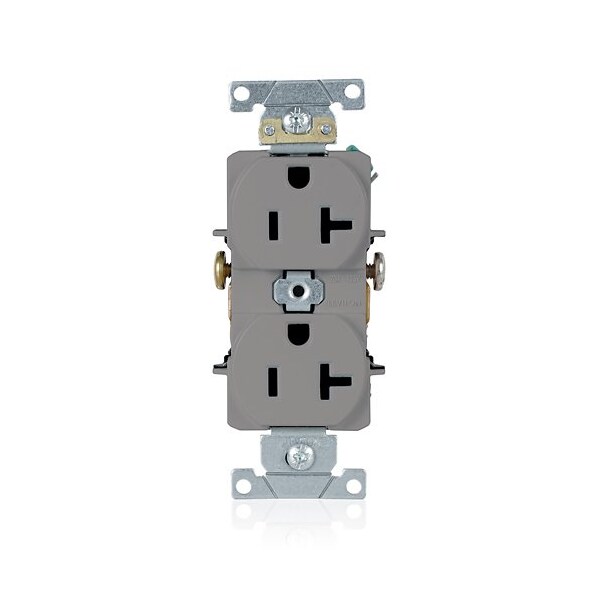 Leviton Duplex Receptacle/Oultet, 20 Amp 5342-GY - main