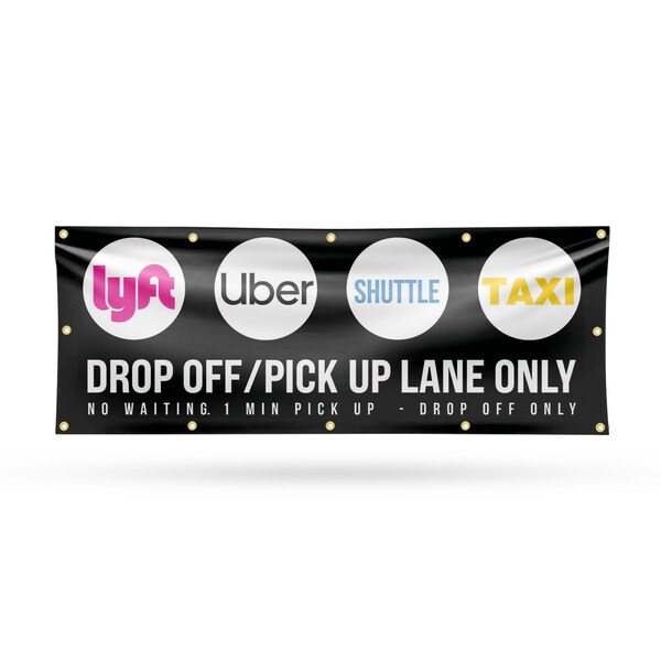 Signmission Drop Off Pick Up Lane Only, 48 Inch x 120 Inch, Vinyl Banner B-120-30550 - main