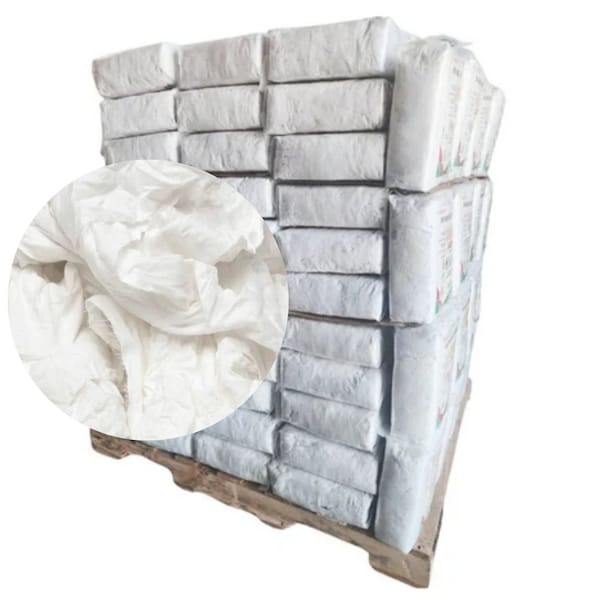 Supremeplus Recycled White Linen Mixed Material Cleaning Rags, 1000 lbs. Pallet, 40 x 25 lbs. Bags, 40PK SP-8926 - main