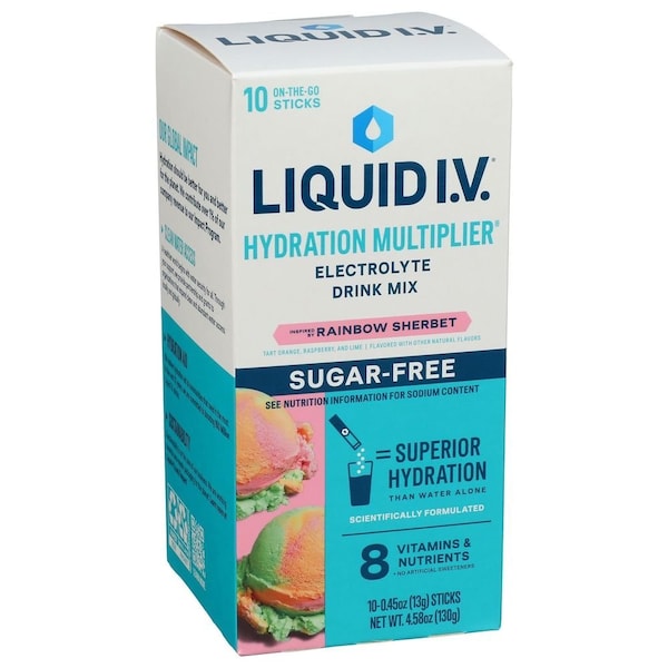 Liquid I.V. Hydration Multiplier Rainbow Sherbet Electrolyte Drink Mix, 4.58 Ounce LVM1029 - main