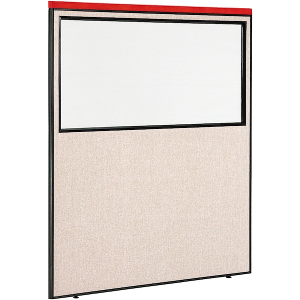 Global Industrial Interion Deluxe Office Partition Panel with Partial Window, 60-1/4"W x 97-1/2"H, Tan 695790DWTN - main