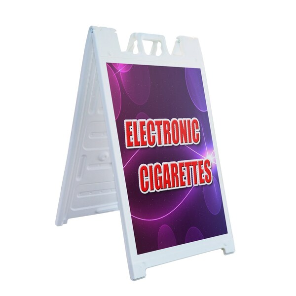 Signmission Electronic Cigarettes, A-Frame & 2 Decals Installed, Heavy-Duty Plastic Frame SBHD-D-2436-Electronic Cigarettes - main