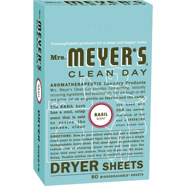 Mrs. Meyers Clean Day Clean Day Basil Dryer Sheet, 80 Count 14448 - main
