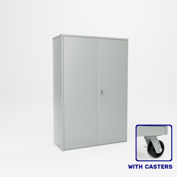 Pucel Heavy Duty Storage Cabinet with Casters, 48 in W x 78 in H x 19 in D, 4 Adjustable Shelves, Gray HDSC-4872-19-4C - main
