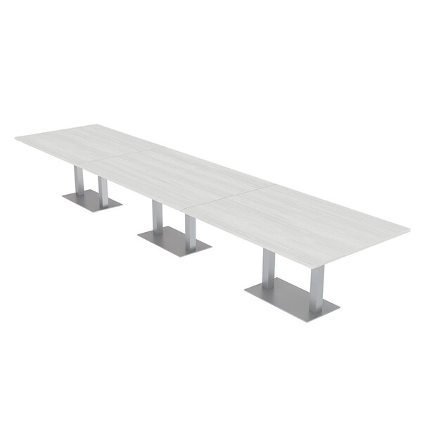 Skutchi Designs Rectangle Conference Table With Power, 48 in W, 216 in L, White HAR-REC-48X216-DOU-WA7976-NA - main