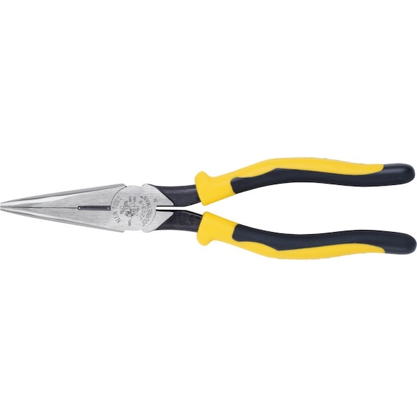 Klein Tools 8 9/16 in J203 Needle Nose Plier, Side Cutter Plastic Dipped Handle J203-8 - main