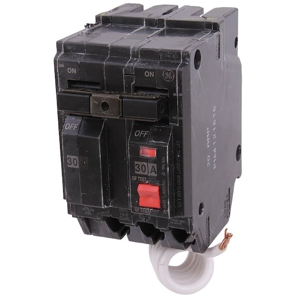 Ge Industrial Solutions Thermal Magnetic Circuit Breaker, THQL Series, 30A, 2 Pole, 120/240V AC, 10kA at 120/240V AC THQL2130GFTP - main