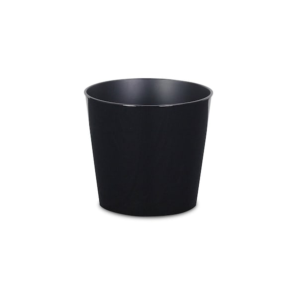Homeroots 7in Black Recycled Plastic Indoor Outdoor Round Pot Planter 488222 - main
