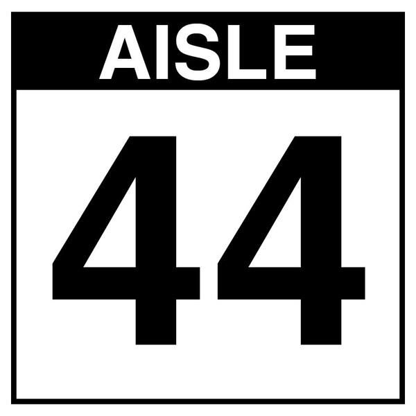 5S Supplies Warehouse Aisle 44 Sign - 24in x 24in - DOUBLE - NONE - PVC AISLE44-24X24-DOUBLE-NONE - main