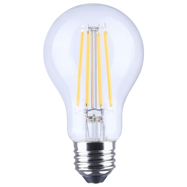 Satco 8 Watt LED A19 Straight Filament Yellow Light Glass 120 Volt S14386 - main