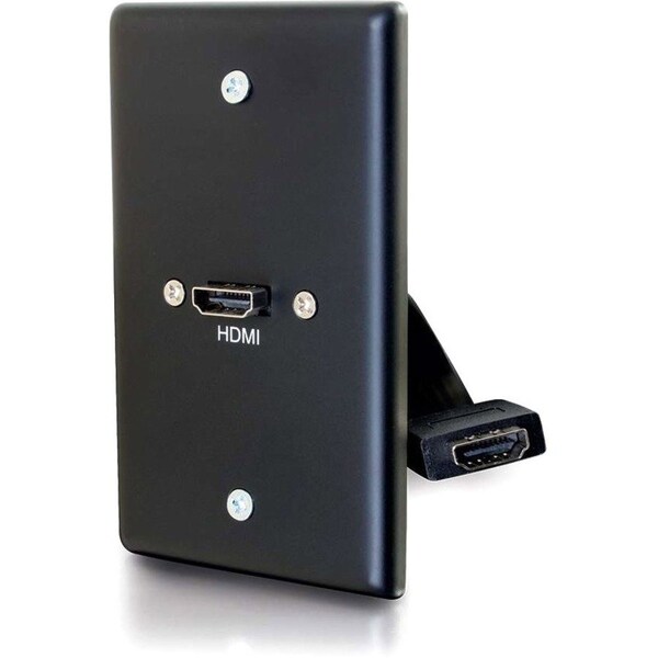 C2G HDMI® PASS THROUGH SINGLE GANG WALL PLATE - BLACK 39878 - main
