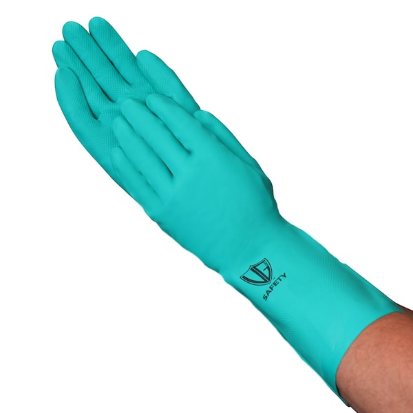 Vguard Nitrile Chemical Gloves, 15.0 mil Palm, Nitrile, SM, 288 PK, Green C14A27 - main