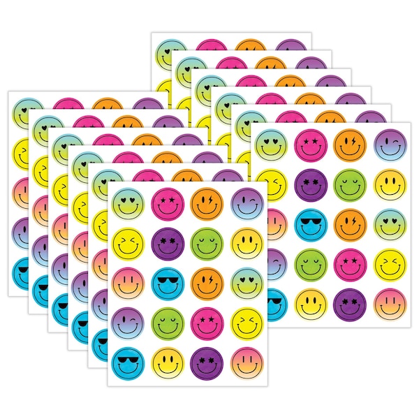 Teacher Created Resources Brights 4Ever Smiley Faces Stickers, 120-Piece Set, 12PK 6941 - main