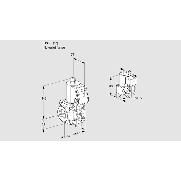 Honeywell Kromschroder Solenoid Gas Safety Valve - VAS125, 500 mbar, IP65, Class A, DN10-125 KS88032472 - main