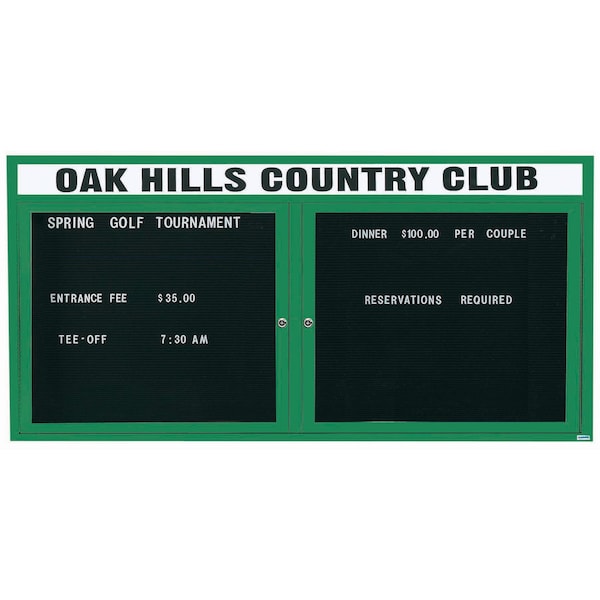 Aarco Outdoor Enclosed Directory w/ Al Frame Header, Powder Coated Green, 36''Hx72''W OADC3672HG - main