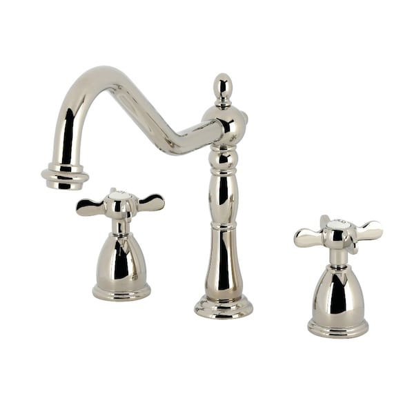 Kingston Brass Double-Handle Widespread Kitchen Faucet, Polished Nickel KB1796BEXLS - main