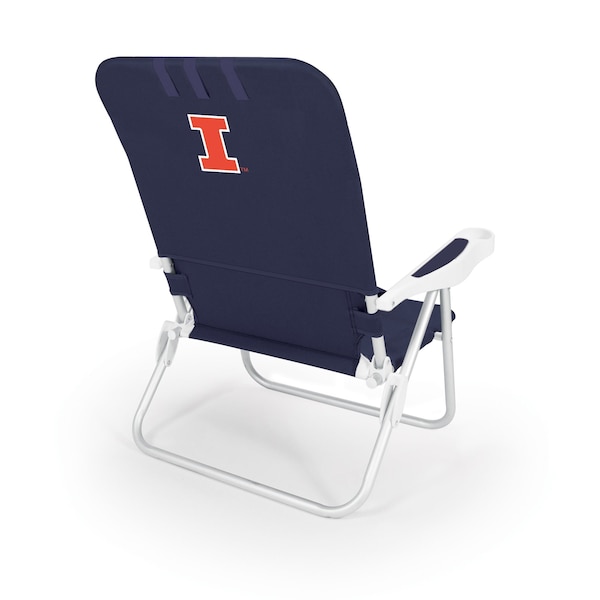 Picnic Time Family Of Brands NCAA Illinois Fighting Illini Monaco Reclining Backpack Beach Chair, Outdoor Folding Lounge Chair 790-00-138-214-0 - main