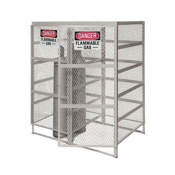 Pucel Vertical Gas Cylin Der Cabinet, 30 in W x 72 in H x 38 in D, 8 Cylin Der, Gray UGCSC-8 - main