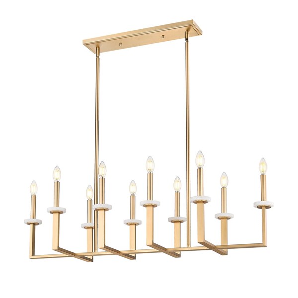 Z-Lite Gaultier Modern Gold 10 Light Linear Chandelier 6100-10L-MGLD - main