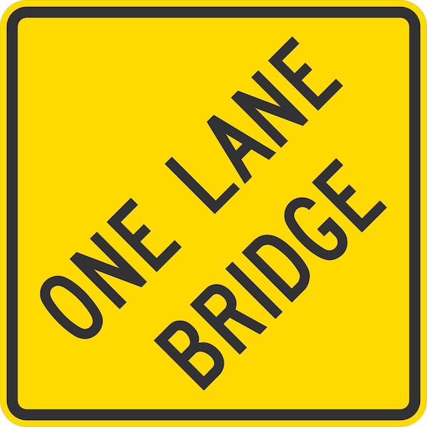 Lyle W5-3, One Lane Bridge, 24x24, High Intensity Prismatic, Yellow G-13094-HI_24x24 - main