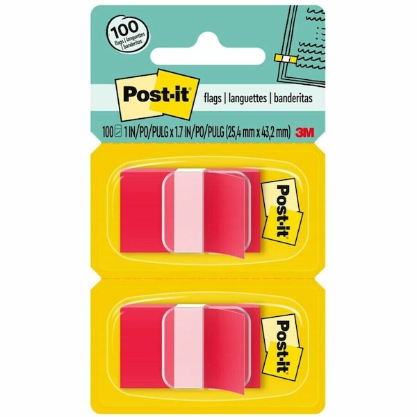 Post-It Flag, 1", Red, PK100 680-RD2 - main